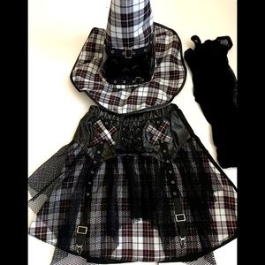 🎃🧙🏻‍♀️SCHOOLGIRL WITCH hat & skirt costume NEW